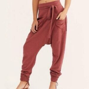 FREE PEOPLE | FP BEACH Mauve Pink Textured Elastic Waist Harem Pants Women's S